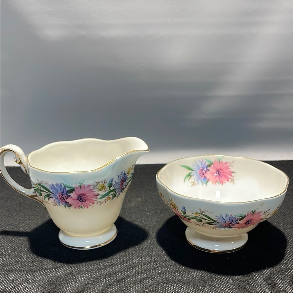 Floral Cream and Sugar Set